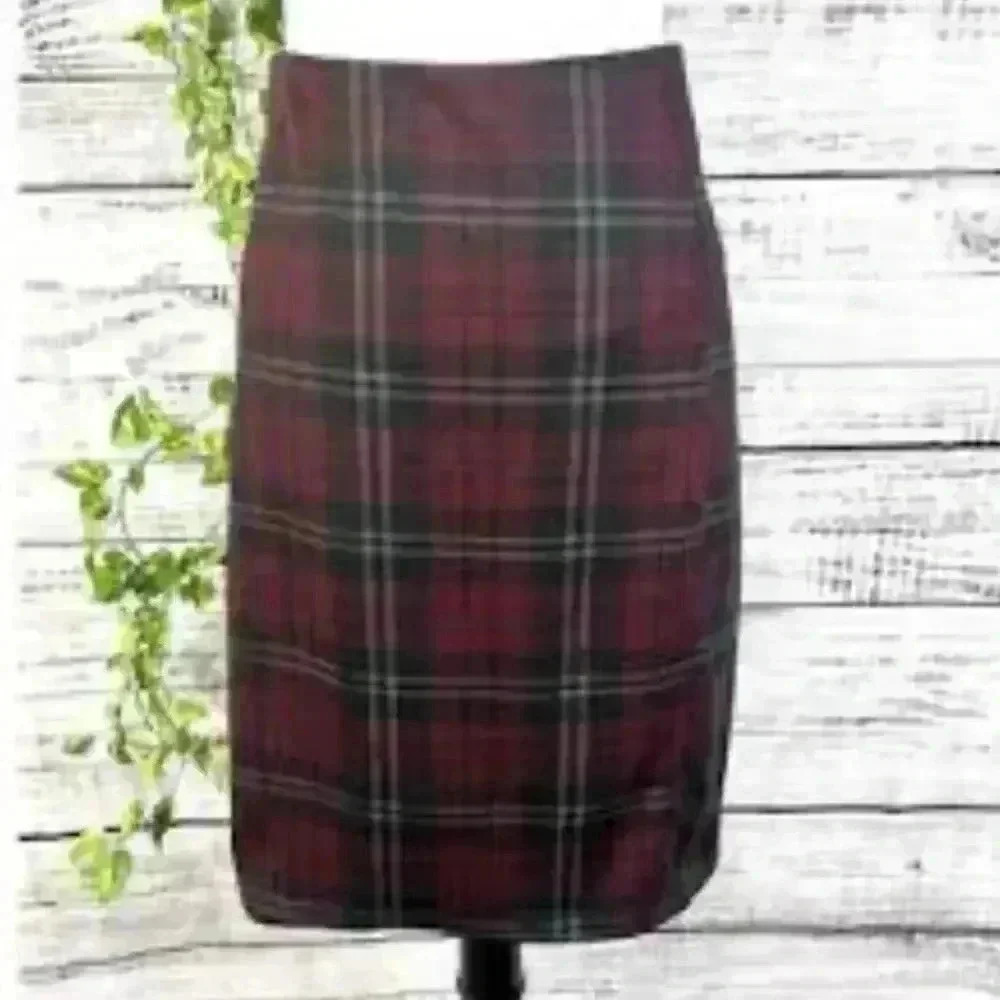Liverpool Maggie Plaid Slip On Pencil Skirt Size 10